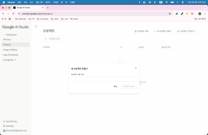 3. Gemini API 발급