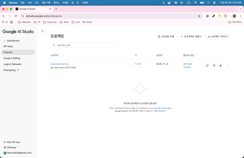 4. Gemini API 발급