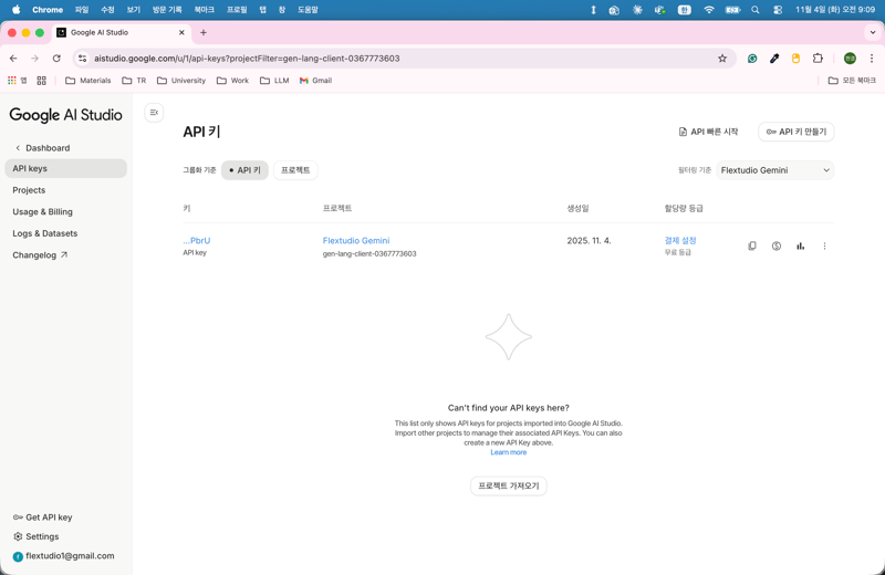 7. Gemini API 발급