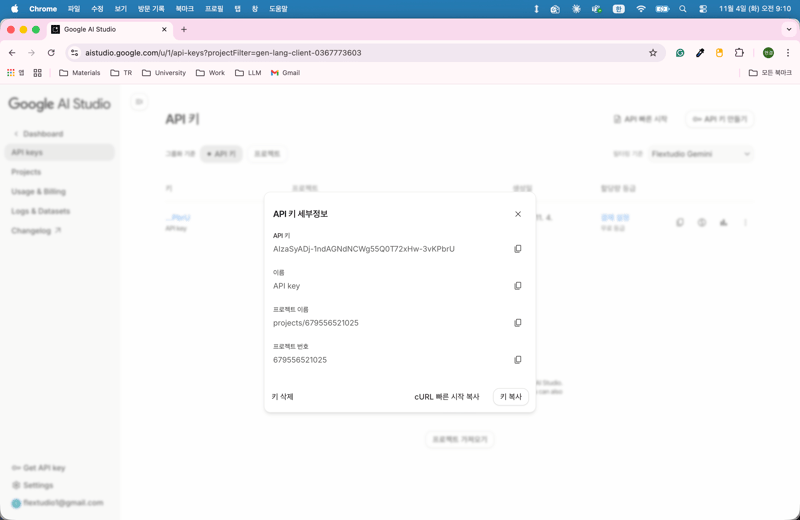 8. Gemini API 발급