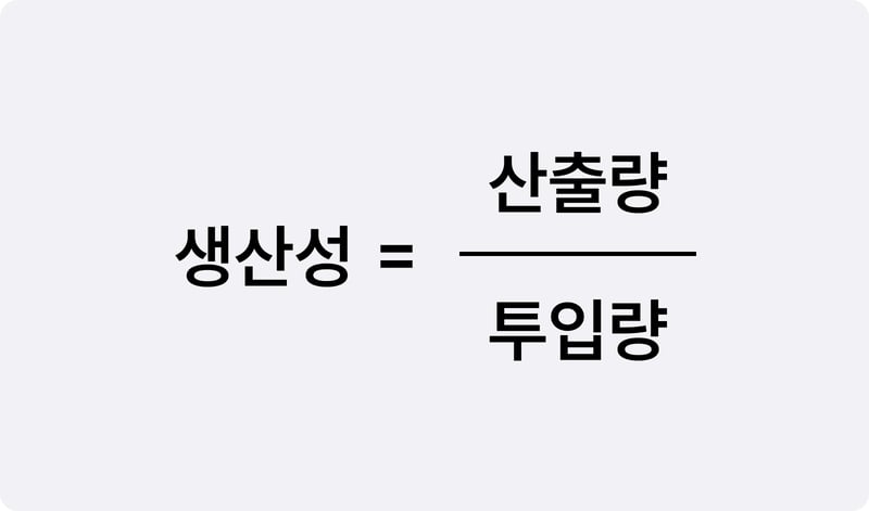 일반적인 생산성 측정의 기준 공식